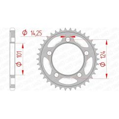 Kit chaîne AFAM 525 XHR4 - 16/38-110 - Couronne acier standard