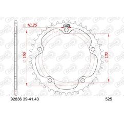 Kit chaîne AFAM 525 XHR4 - 15/41-110 - Couronne acier standard