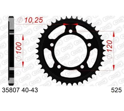 Kit chaîne AFAM 525 XHR4 - 16/41-110 - Couronne acier standard