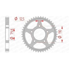 Kit chaîne AFAM 530 XSR4 - 18/48-116 - Couronne acier standard