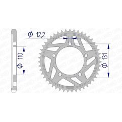 Kit chaîne AFAM 525 XHR4 - 17/44-118 - Couronne alu standard