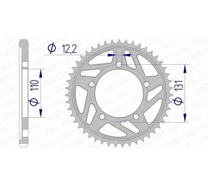 Kit chaîne AFAM 525 XHR4 - 17/44-118 - Couronne alu standard
