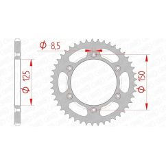 Kit chaîne AFAM 520 XSR4- 16/45-118 - Couronne acier standard