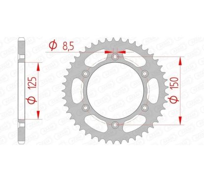 Kit chaîne AFAM 520 XSR4- 16/45-118 - Couronne acier standard