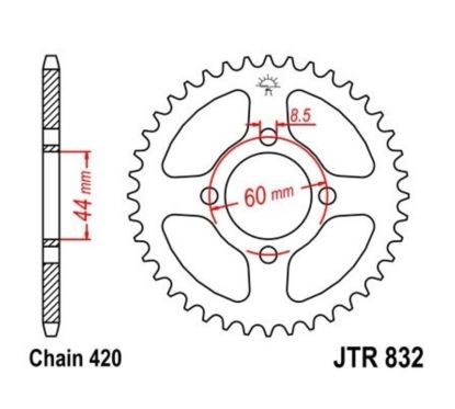 Kit chaîne JT 420 HDR - 13/45-120 - couronne standard