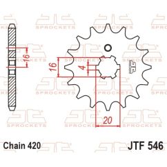 Kit chaîne JT 420 HDR - 13/45-120 - couronne standard