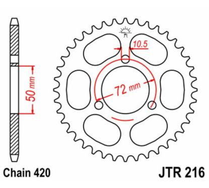 Kit chaîne JT 420 HDR - 12/45-124 - couronne standard