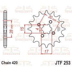 Kit chaîne JT 420 HDR - 15/42-122 - couronne standard