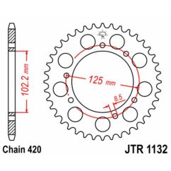 Kit chaîne JT 420 HDR - 13/53-130 - couronne standard