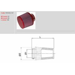 Filtre à air BMC conique Ø52mm - FMSS52-127