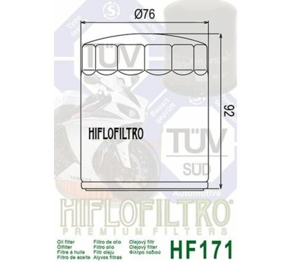 Filtre à huile HIFLOFILTRO Noir brillant - HF171B