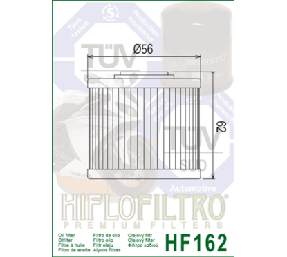 Filtre à huile HIFLOFILTRO - HF162