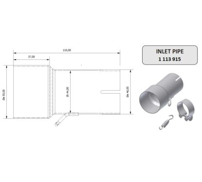 Tube de raccordement MIVV 55  44 mm