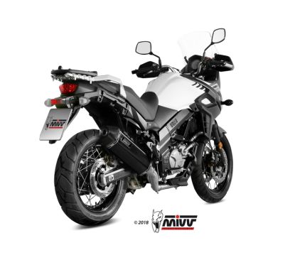 Silencieux MIVV Speed Edge inox noir/casquette carbone Suzuki DL650 V-Strom