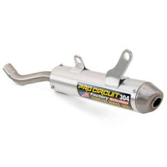 Silencieux PRO CIRCUIT 304 alu brossé/casquette inox Kawasaki KX125