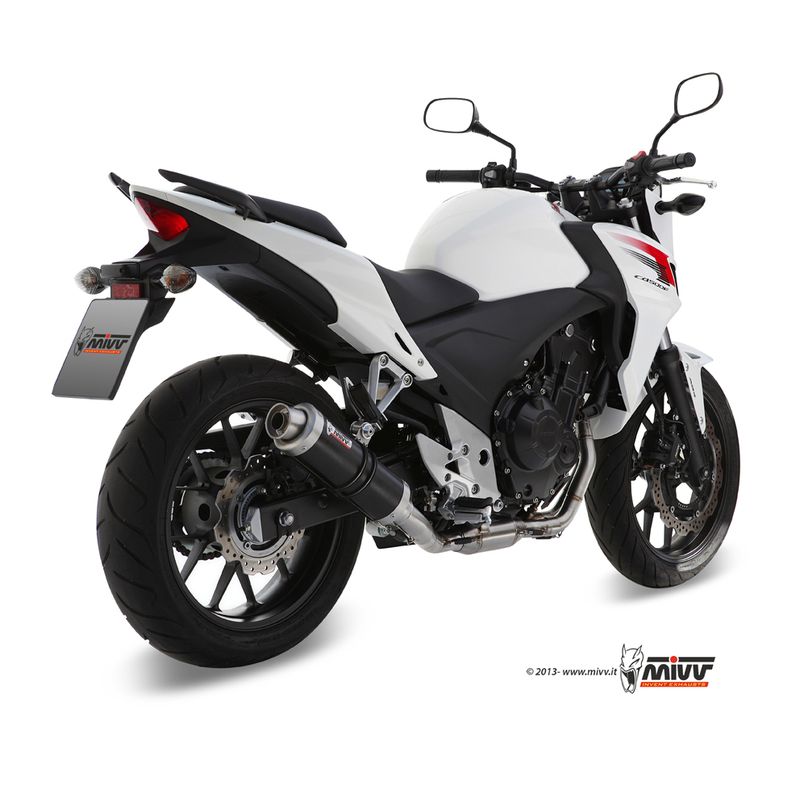 Silencieux MIVV GP inox brossé noir Honda CB500F/CB500X/CBR500R Silencieux MIVV GP inox brossé noir Honda CB500F/CB500X/CBR500R