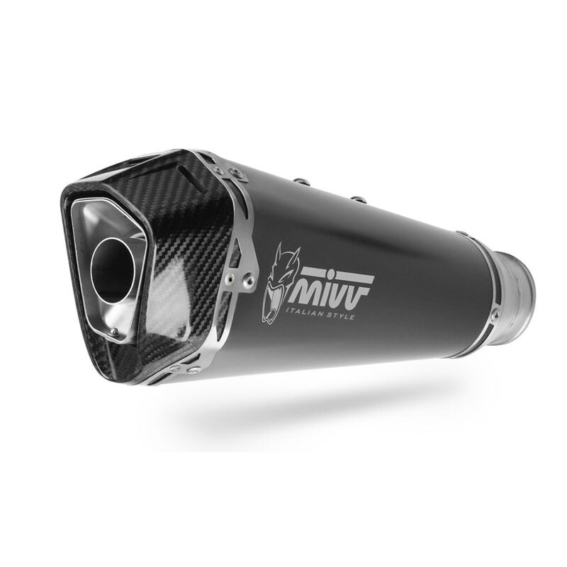 Silencieux MIVV Delta Race inox noir/carbone - Triumph Street Triple R/S/RS Silencieux MIVV Delta Race inox noir/carbone - Triumph Street Triple R/S/RS