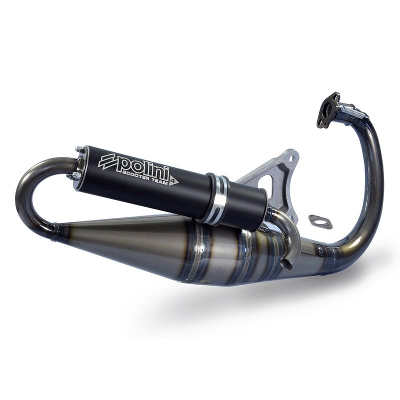 Pot d'échappement POLINI Team 4 Aluminium noir - Piaggio Pot d'échappement POLINI Team 4 Aluminium noir - Piaggio
