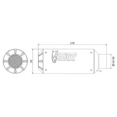 Silencieux MIVV universel MK3 acier inoxydable - Côté droit