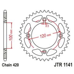 Kit chaîne JT/JT 420HDR 11/50 - couronne standard