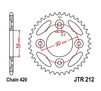 Kit chaîne JT/JT 420HDR 15/34 standard - couronne standard