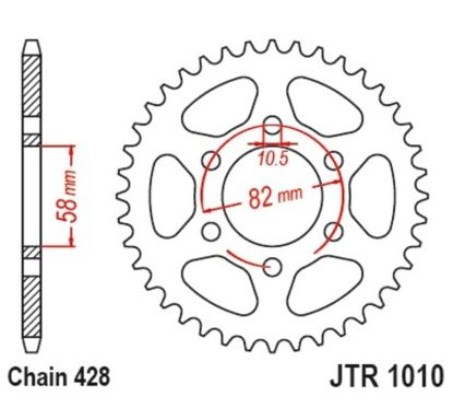Kit chaîne JT/JT 428HDR 15/37 standard - couronne standard