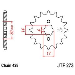 Kit chaîne JT/JT 428HDR 15/37 standard - couronne standard Kit chaîne JT/JT 428HDR 15/37 standard - couronne standard