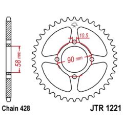 Kit chaîne JT/JT 428HDR 15/45 standard - couronne standard