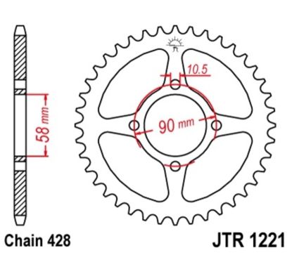Kit chaîne JT/JT 428HDR 15/45 standard - couronne standard