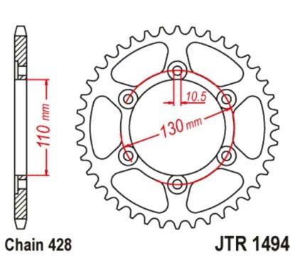Kit chaîne JT/JT 428HDR 16/56 standard - couronne standard
