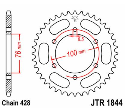 Kit chaîne JT/JT 428HDR 15/52 standard - couronne standard