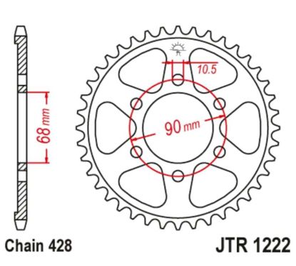 Kit chaîne JT/JT 428HDR 15/47 standard - couronne standard