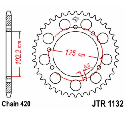 Kit chaîne JT 420 HDR - 13/53-140 - Couronne acier standard