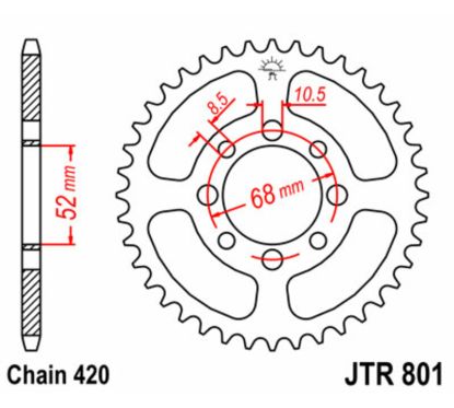 Kit chaîne JT 420 HDR - 15/43-120 - Couronne acier standard