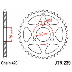 Kit chaîne JT 420 HDR - 14/42-122 - Couronne acier standard