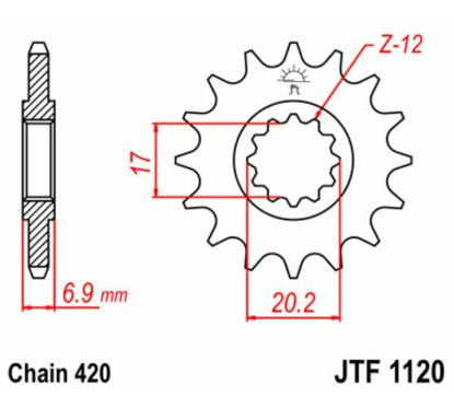 Kit chaîne JT 420HDR (12-48-124)