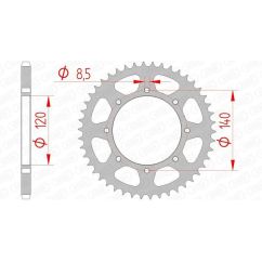 Kit chaîne AFAM 520XMR3 15/37 standard - couronne standard