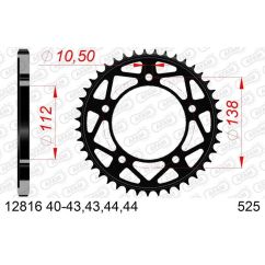 Kit chaîne AFAM 525XHR3 16/45 super-renforcé - couronne standard