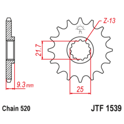 Kit chaîne JT 520 X1R3 - 14/43-106 - Couronne alu standard