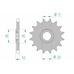 Kit chaîne AFAM 428R1 14/62-140 - couronne standard aluminium