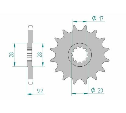 Kit chaîne AFAM 428R1 14/62-140 - couronne standard aluminium