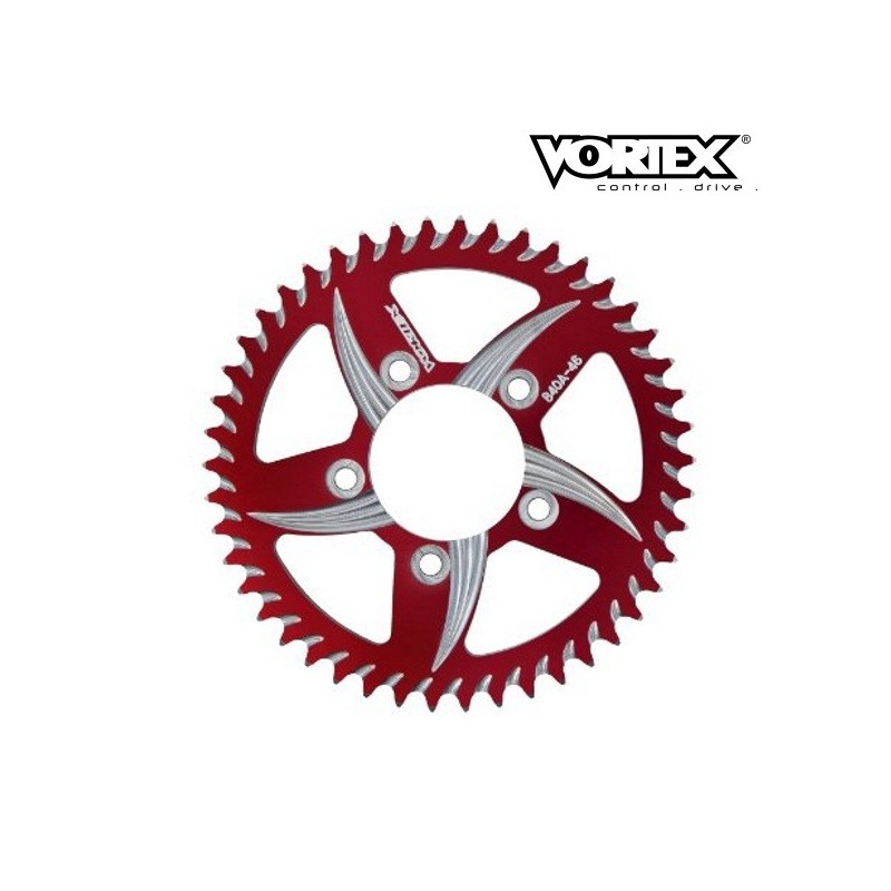 Couronne VORTEX pour jante Kosman - Mitchell - RC Component - Rouge - Dim : 76.2x63.5x11.1x8 - Pas de 520 (ref:801A)