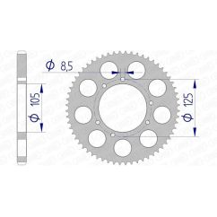 Kit chaîne AFAM 428R1 11/62-140 - couronne standard aluminium