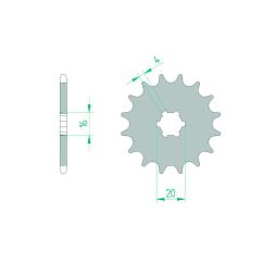 Kit chaîne AFAM 420R1 14/32/94 - couronne standard