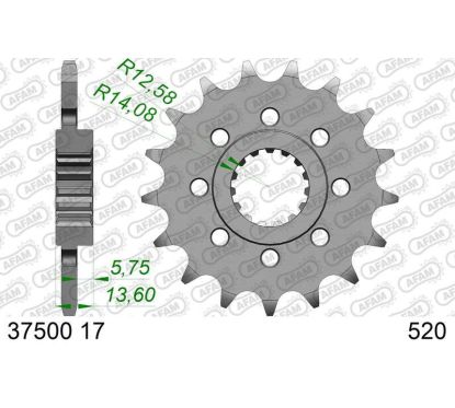 Kit chaîne AFAM 520XSR 16/43-110 - couronne standard