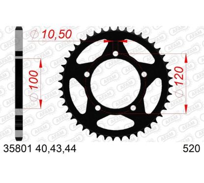 Kit chaîne AFAM 520XHR2 16/43-110 - couronne standard