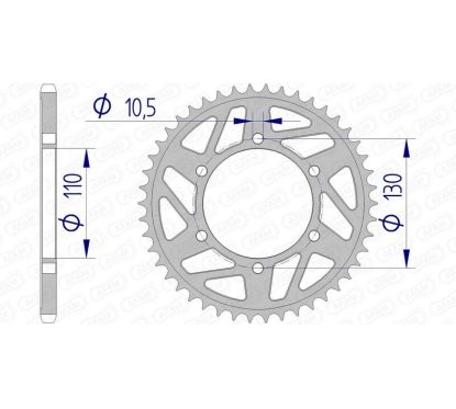 Kit chaîne AFAM 520XSR 43/15 super renforcé - couronne ultra-light anodisé dur 13814