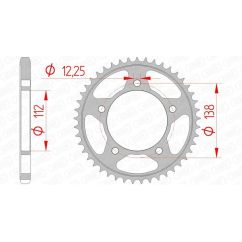 Kit chaîne AFAM 525XSR2 15/47 super-renforcé - couronne standard