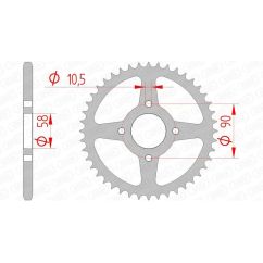 Kit chaîne AFAM 520XLR2 13/44 standard - couronne standard
