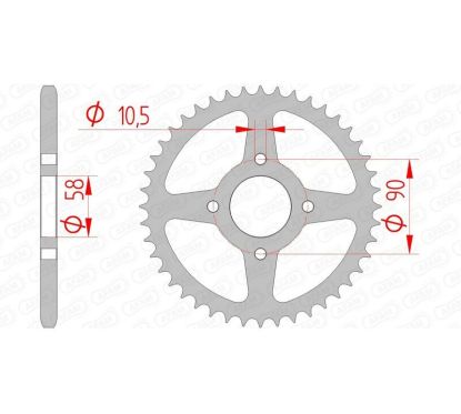 Kit chaîne AFAM 520XLR2 13/44 standard - couronne standard